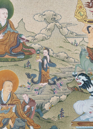 Buddha Shakyamuni -16 Arhat Thangka Print, Tibetan Thangka Print, Digital Print