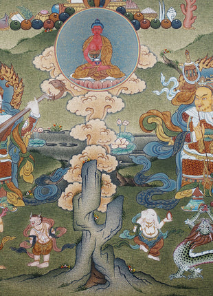 Buddha Shakyamuni -16 Arhat Thangka Print, Tibetan Thangka Print, Digital Print