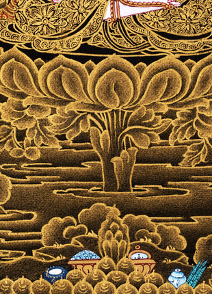 Avalokiteshvara Bodhisattva Thangka, Chenresig, Tibetan Himalayan Vajrayana Buddhist art, Bodhisattva