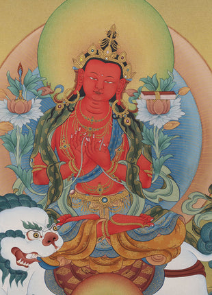 red manjushri thangka 