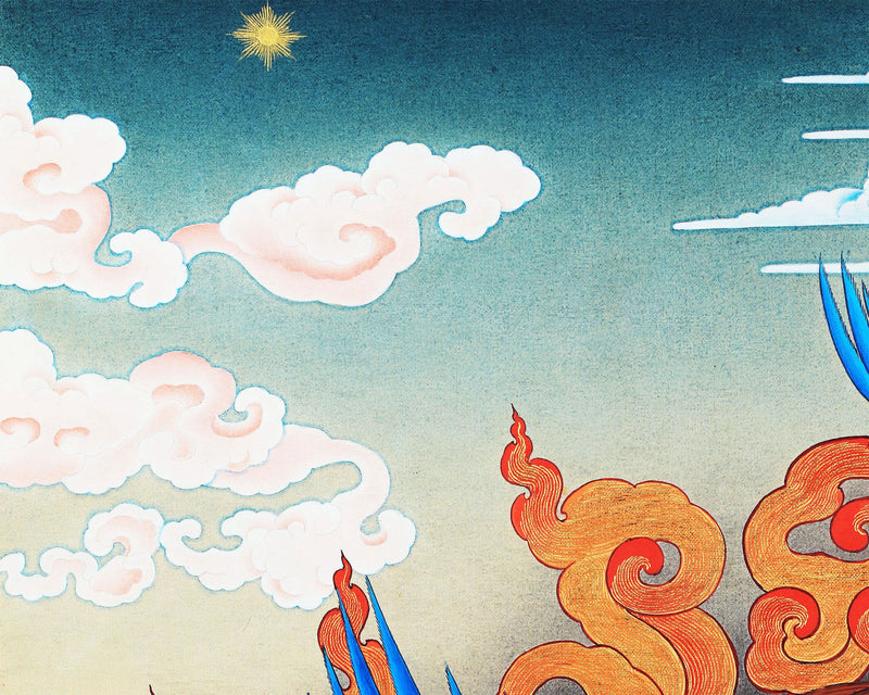Vajrakilaya Thangka, Tibetan Thangka Painting, High Quality Giclee Canvas Print, Digital Print