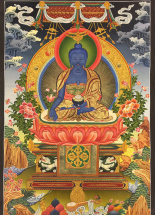 Fine Quality Thangka Of Medicine Buddha | Bhaisajyaguru