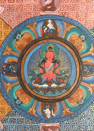 Amitayus mandala thangka | Handmade Sacred Thangka Painting