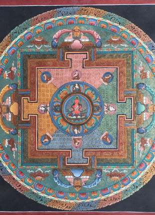 Amitayus mandala thangka | Handmade Sacred Thangka Painting