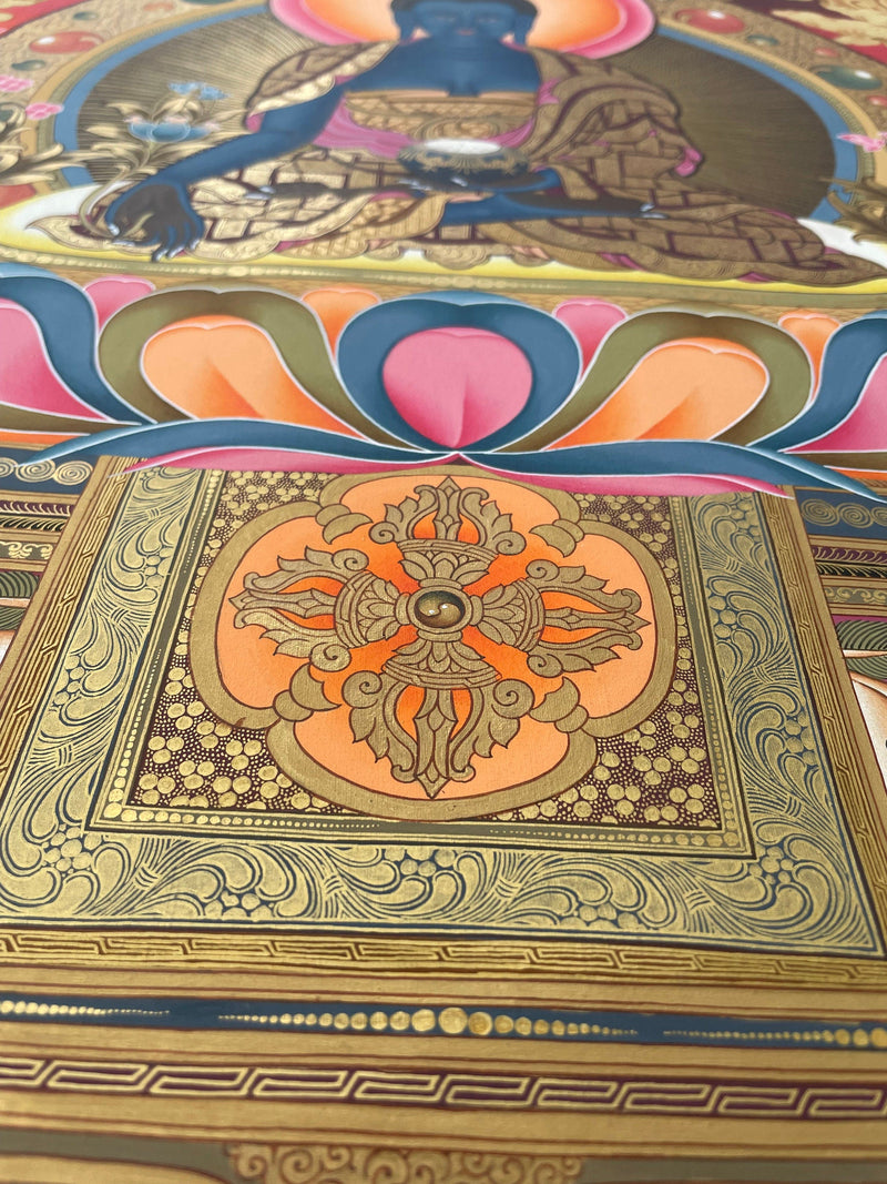 Original Hand painted Medicine Buddha Thangka | Tibetan Art