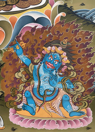 4 Armed Chengrezig | Avalokiteshvara Tibetan Thangka | Wall Decors