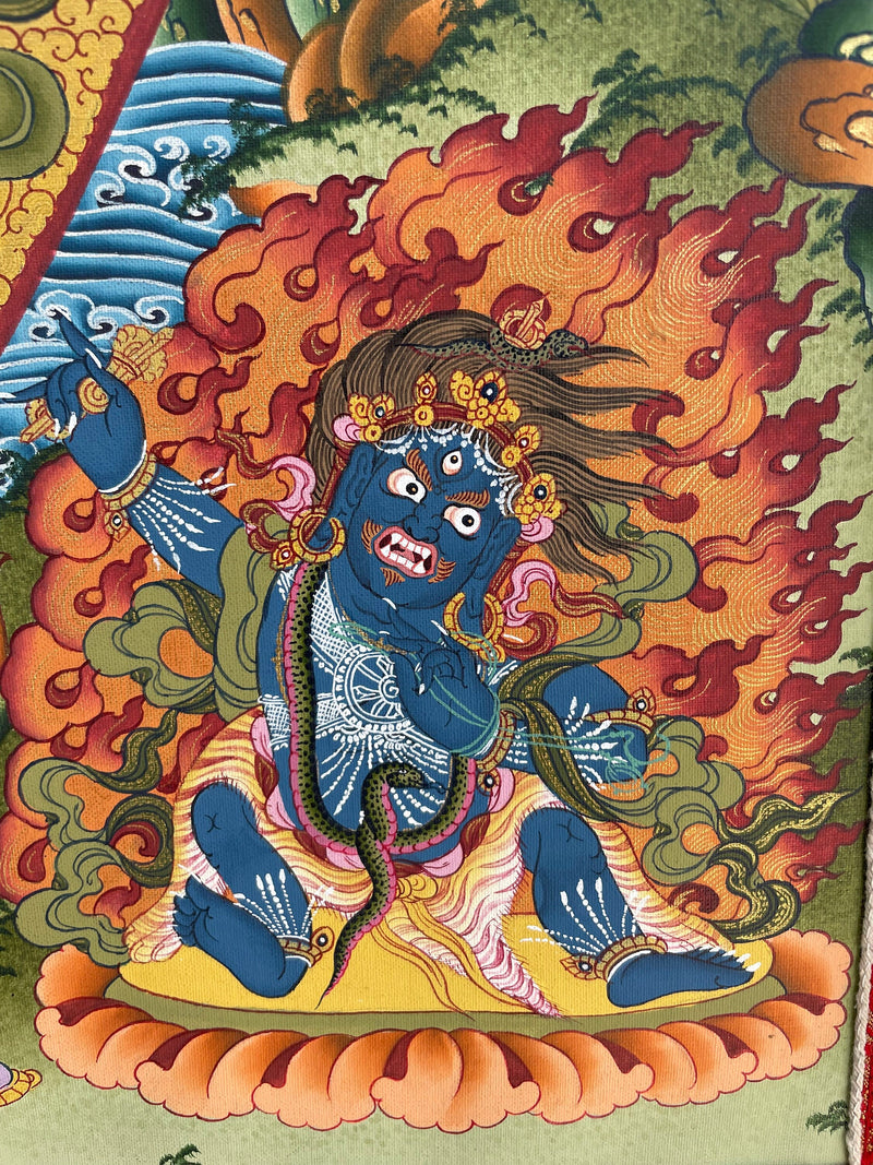 1000 Armed Avalokiteshvara | Original Hand Painted Mount Brocaded Thangka
