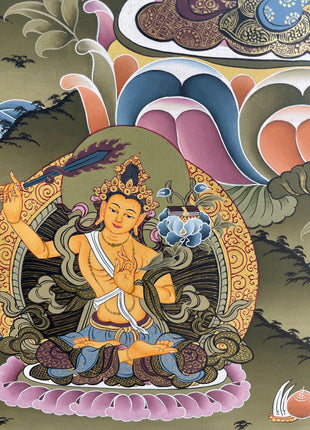 4 Armed Chengrezig | Avalokiteshvara Tibetan Thangka | Wall Decors