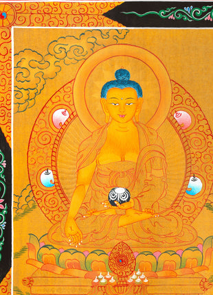 Five Dhyani Buddhas | Original Hand painted Five Buddhas Thanka Painting
