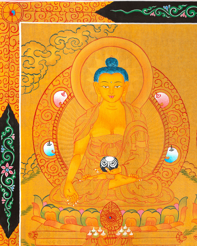 Five Dhyani Buddhas | Original Hand painted Five Buddhas Thanka Painting