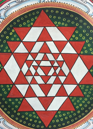Shri Yantra Mandala Thangka | Brocade Mounted Himalayan Art