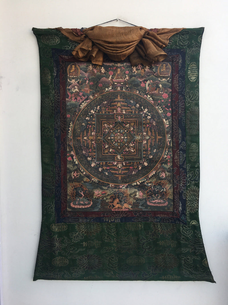 Oil Varnished Mandala | Original Hand Painted Buddha Thangka