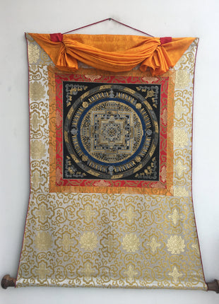 Kalachakra Mandala  |  Black And Gold Painting