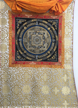 Kalachakra Mandala  |  Black And Gold Painting