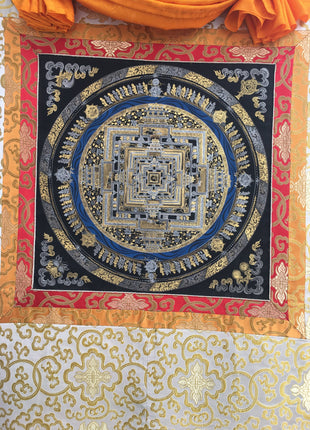 Kalachakra Mandala  |  Black And Gold Painting