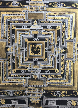 Kalachakra Mandala  |  Black And Gold Painting