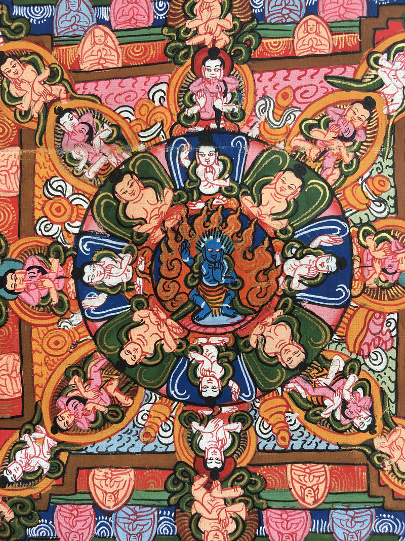 Brocaded Vajrapani Mandala Thangka | Religious Buddhist Painting