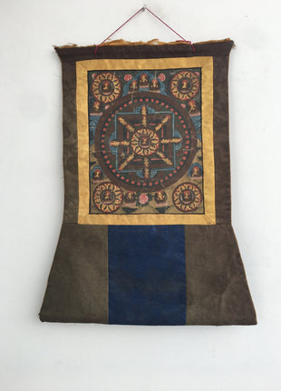 Beautiful Brocade Mandala Thangka | Buddhist Handpainted Art | Religious Wall Decors