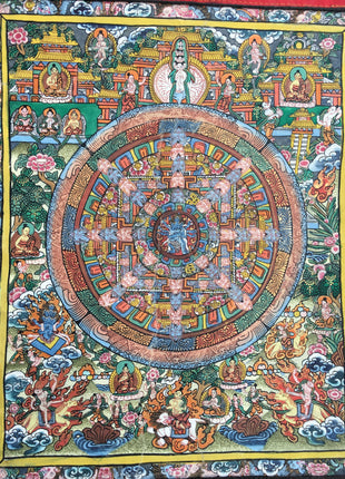 Brocade Mounted Heruka Mandala Thangka | Vintage Collection | Wall Decoration