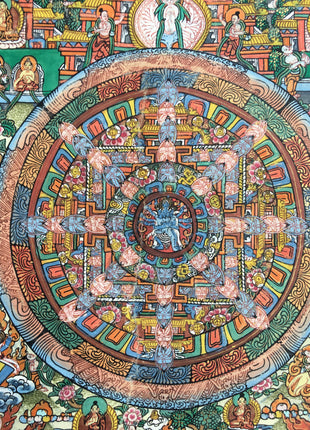 Brocade Mounted Heruka Mandala Thangka | Vintage Collection | Wall Decoration