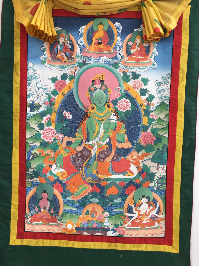 Green Tara Thangka  | Original hand-painted Thangka