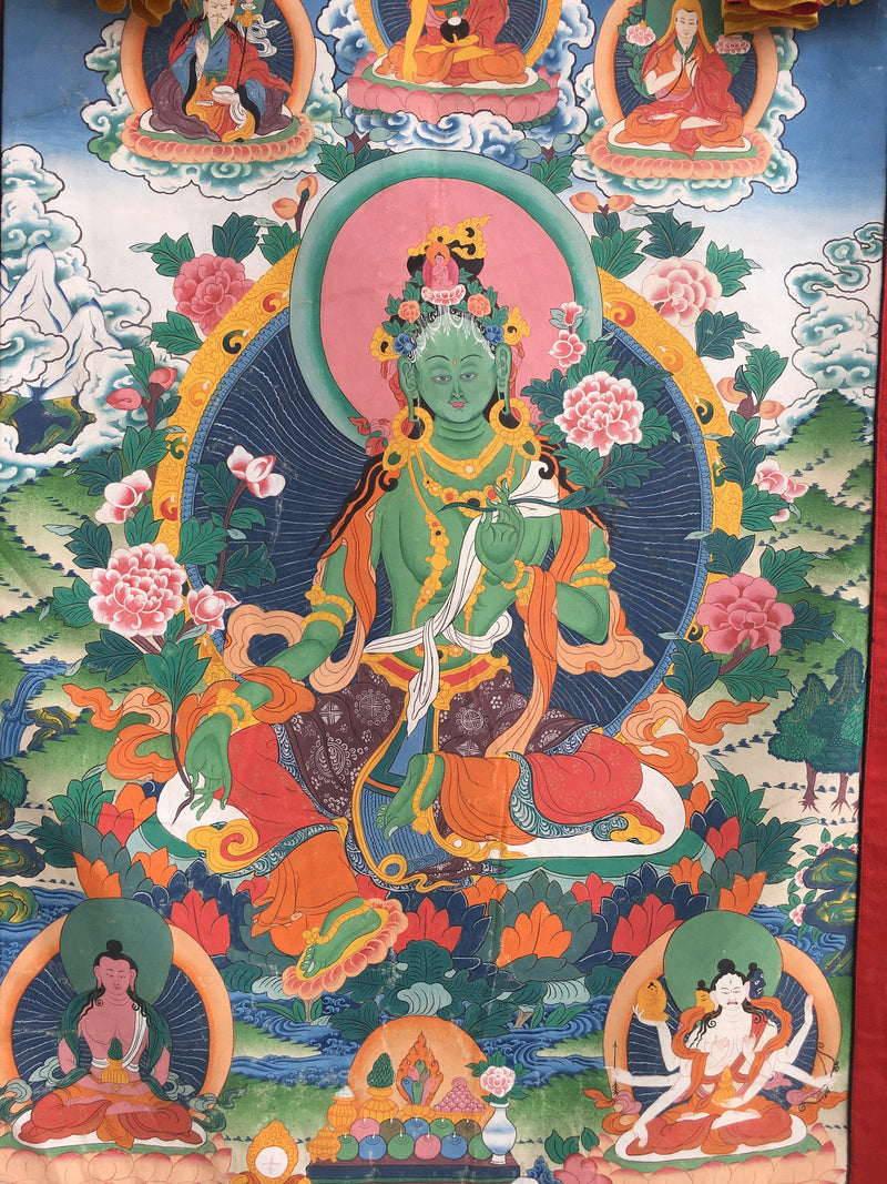 Green Tara Thangka  | Original hand-painted Thangka