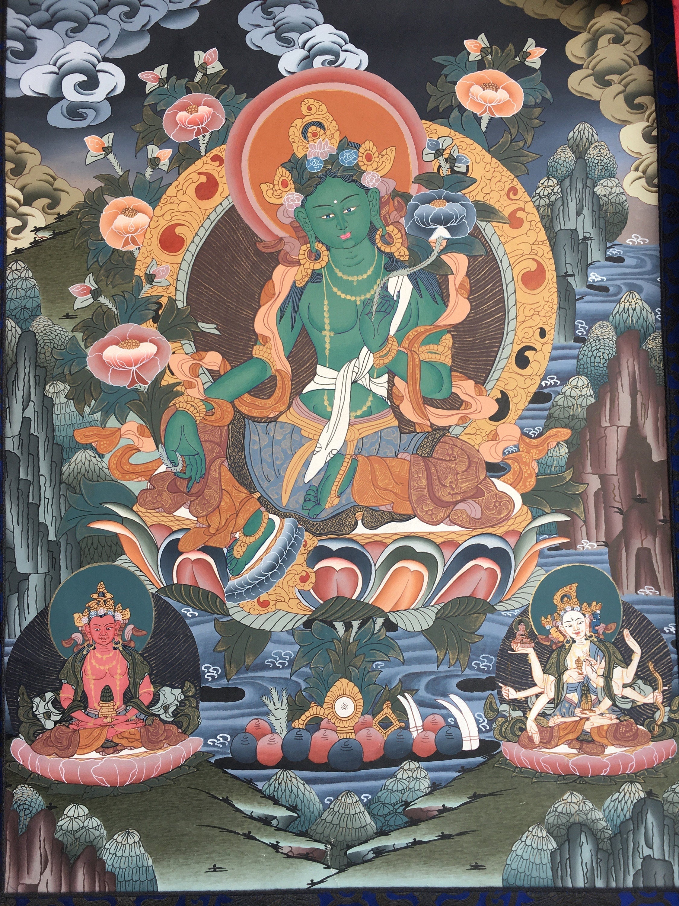 Mother Green Tara | Tara Tibetan Buddhist Thangka | Wall Decors