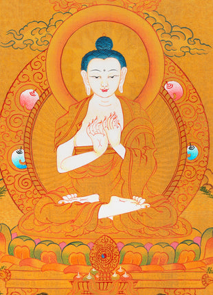 Five Dhyani Buddhas | Original Hand painted Five Buddhas Thanka Painting