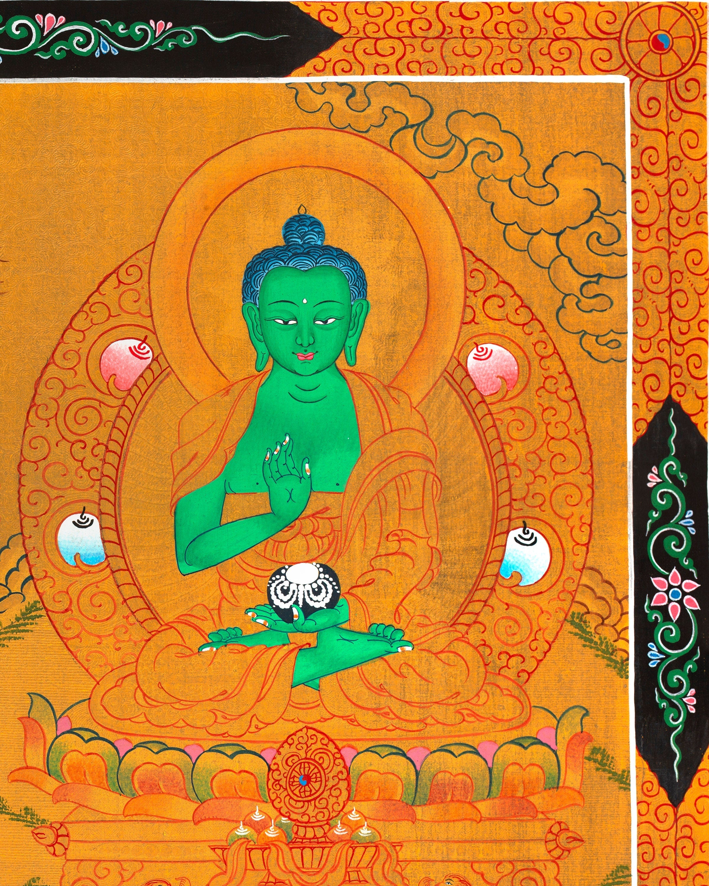 Five Dhyani Buddhas | Original Hand painted Five Buddhas Thanka Painting