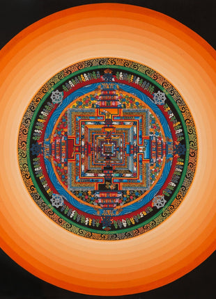 FineQuality Kalachakra Mandala | Mandala with Orange Halo