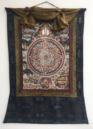 Heruka Mahakala Mandala Thangka | Ancient Handpainted Art | Religious Wall Decor