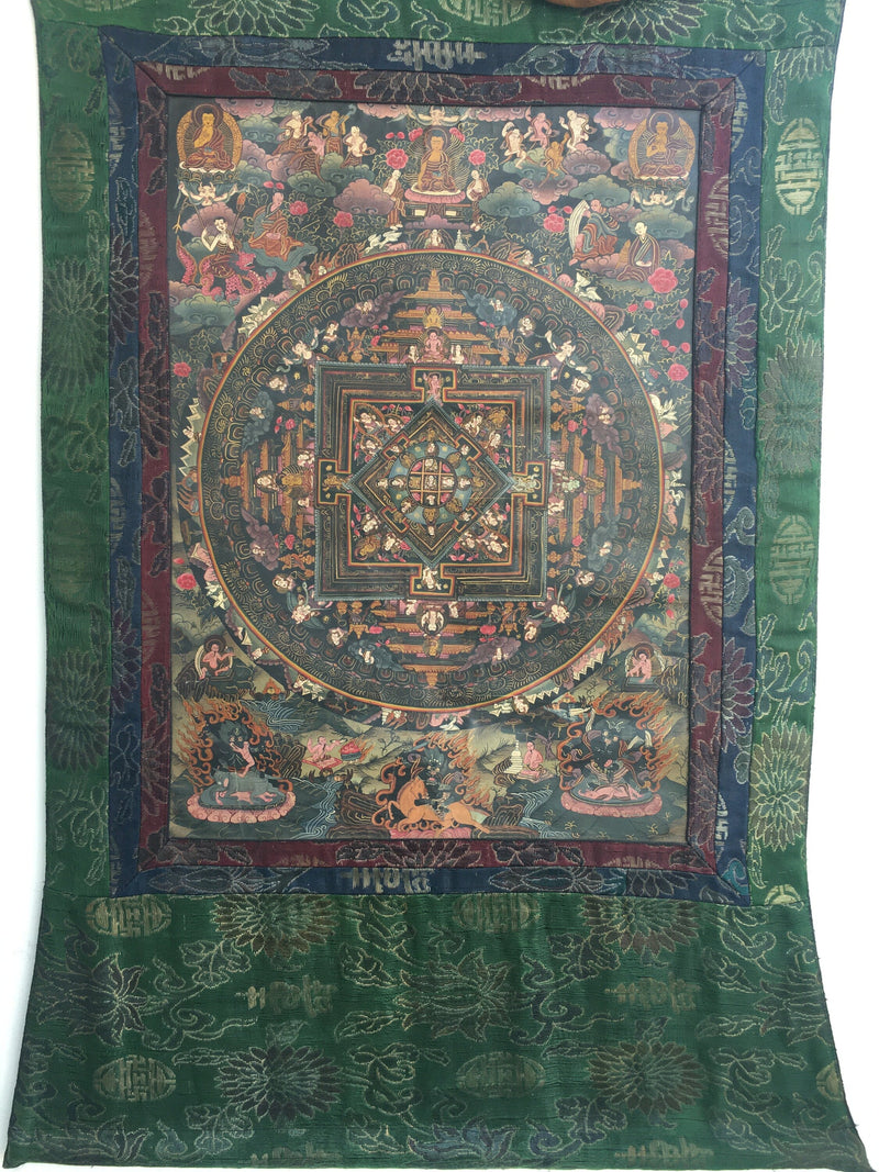 Oil Varnished Mandala | Original Hand Painted Buddha Thangka