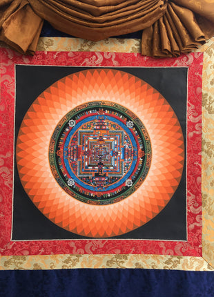 Kalachakra Mandala With Lotus | Tibetan Art | Thangka Painting