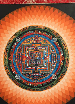 Kalachakra Mandala With Lotus | Tibetan Art | Thangka Painting