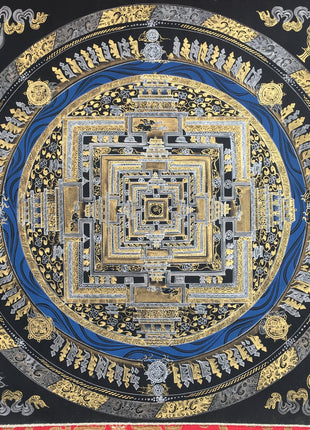 Kalachakra Mandala  |  Black And Gold Painting