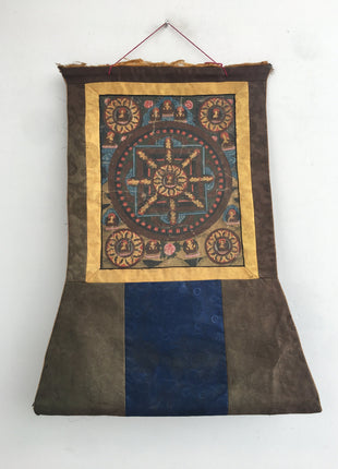 Beautiful Brocade Mandala Thangka | Buddhist Handpainted Art | Religious Wall Decors