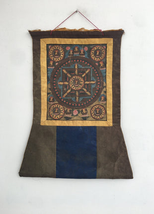 Beautiful Brocade Mandala Thangka | Buddhist Handpainted Art | Religious Wall Decors