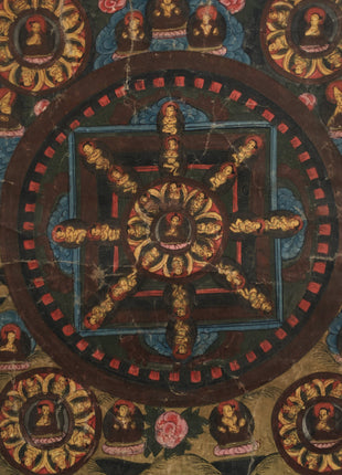 Beautiful Brocade Mandala Thangka | Buddhist Handpainted Art | Religious Wall Decors