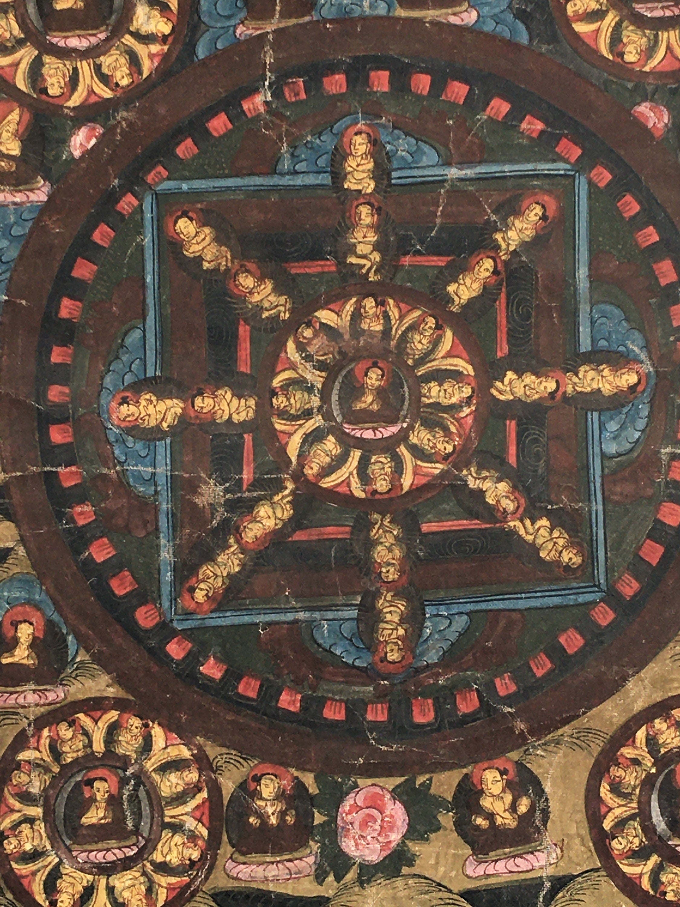 Beautiful Brocade Mandala Thangka | Buddhist Handpainted Art | Religious Wall Decors