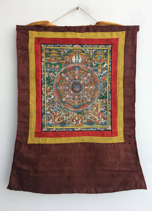 Brocade Mounted Heruka Mandala Thangka | Vintage Collection | Wall Decoration