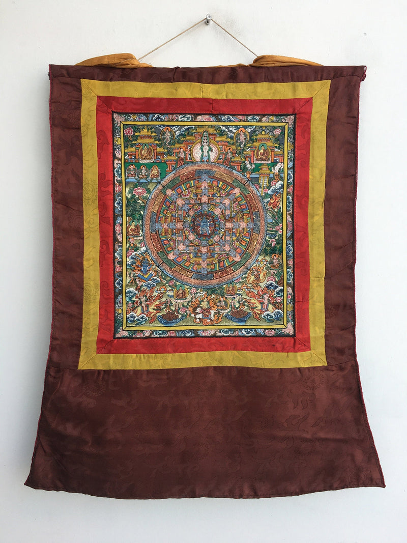 Brocade Mounted Heruka Mandala Thangka | Vintage Collection | Wall Decoration