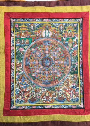 Brocade Mounted Heruka Mandala Thangka | Vintage Collection | Wall Decoration