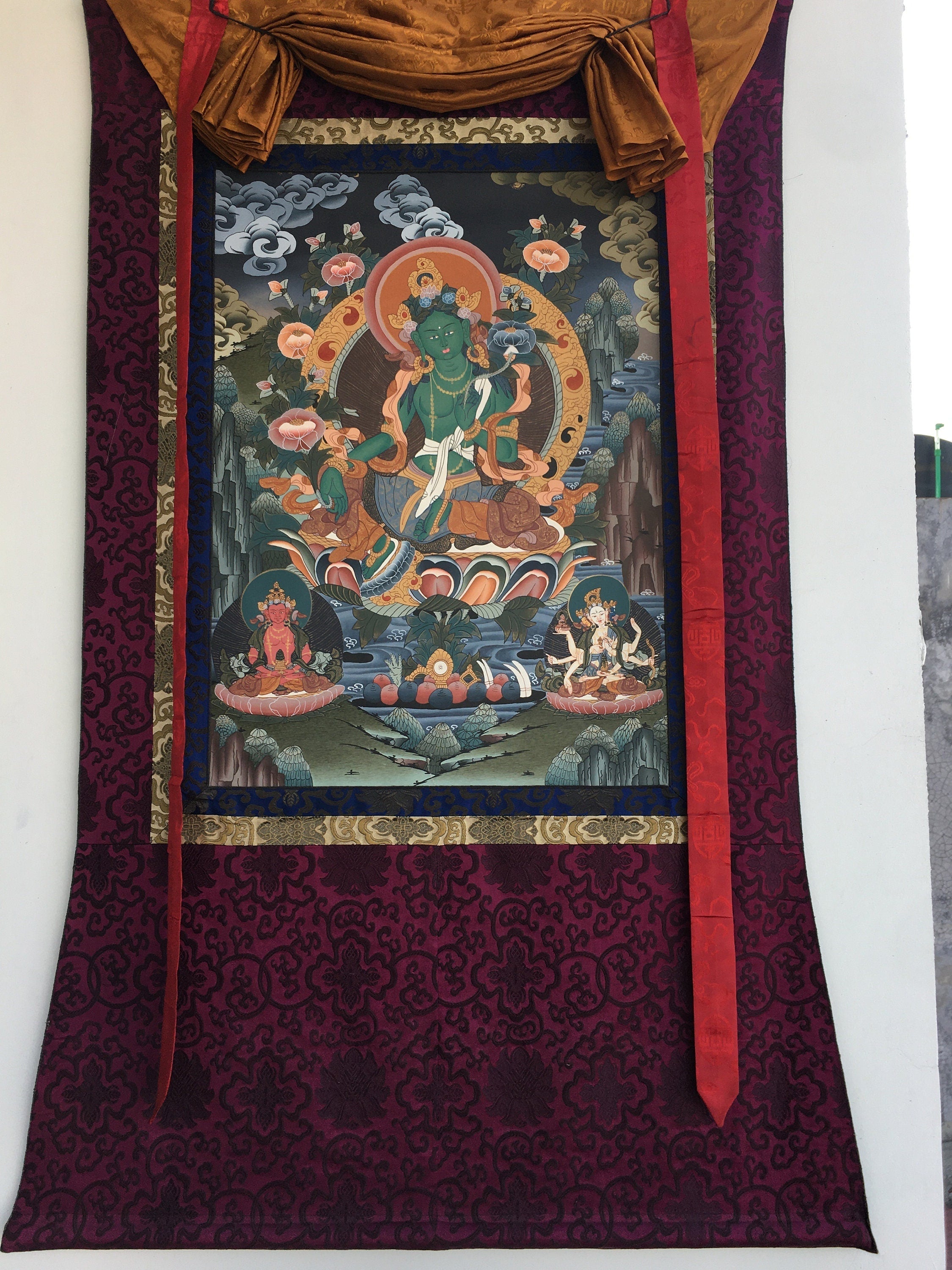 Mother Green Tara | Tara Tibetan Buddhist Thangka | Wall Decors