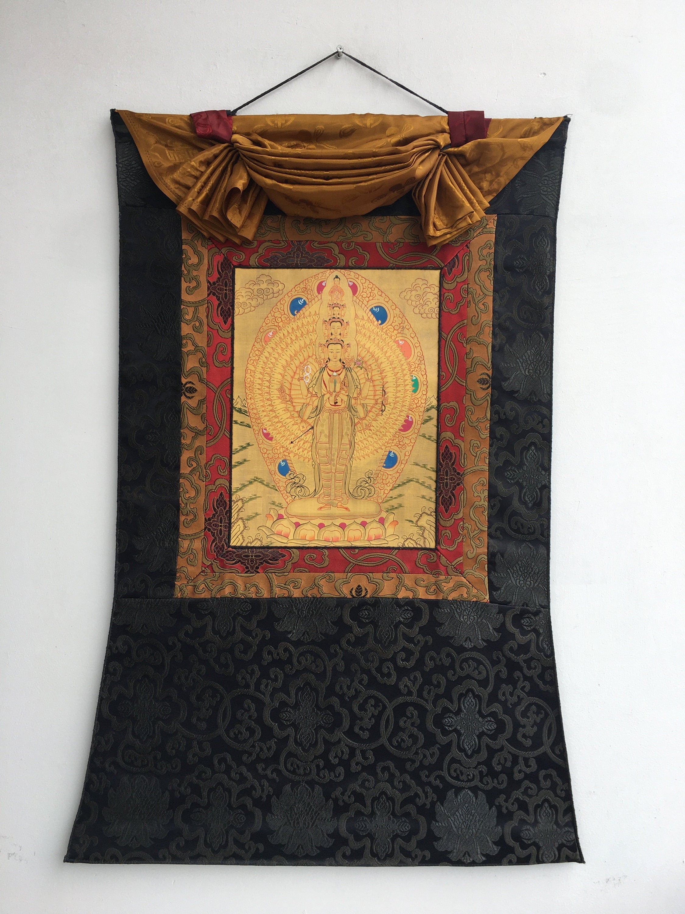 Avalokiteshavara Thangka Painting | CompassionTibetan Lokeshwor Art