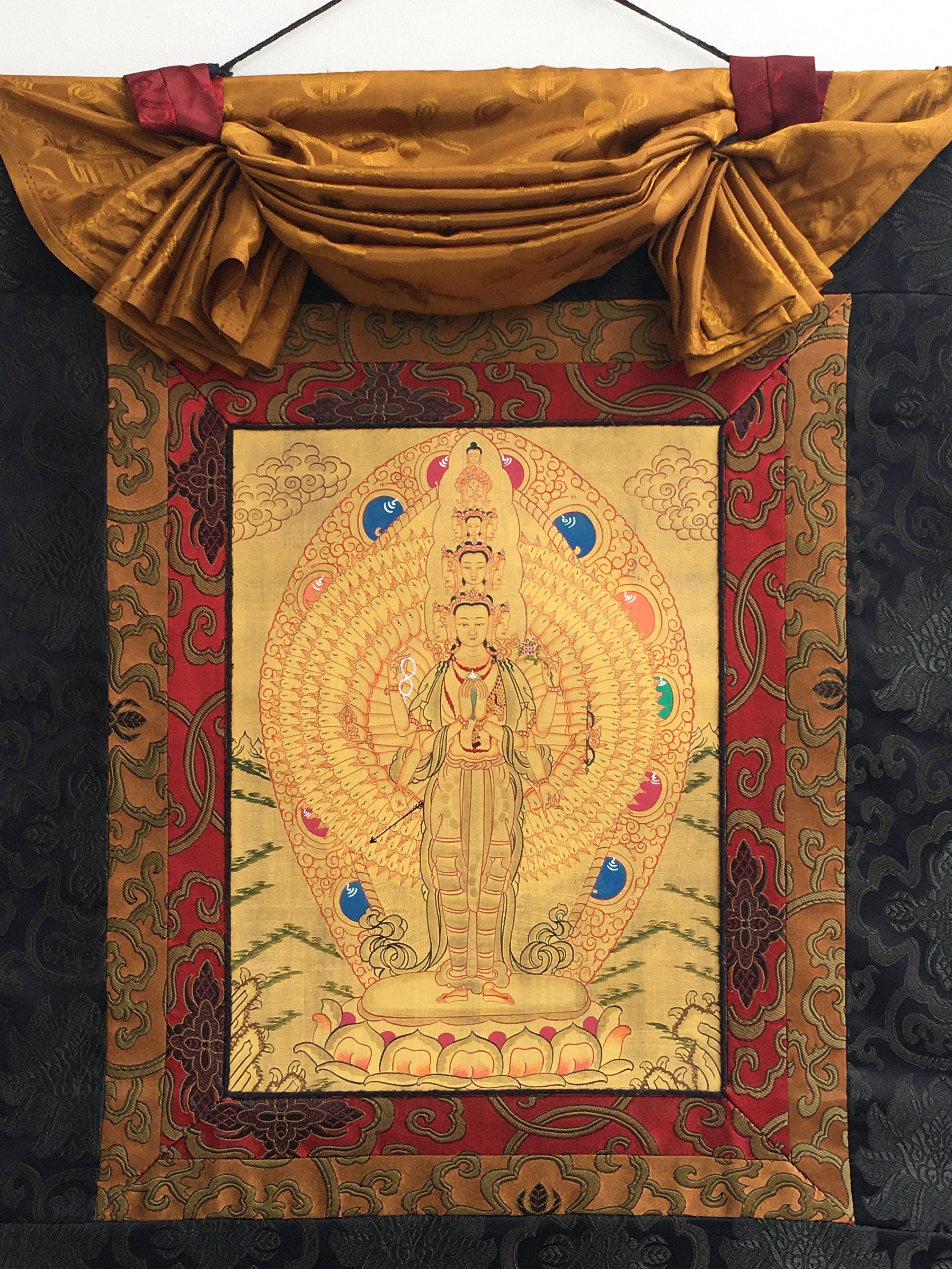 Avalokiteshavara Thangka Painting | CompassionTibetan Lokeshwor Art