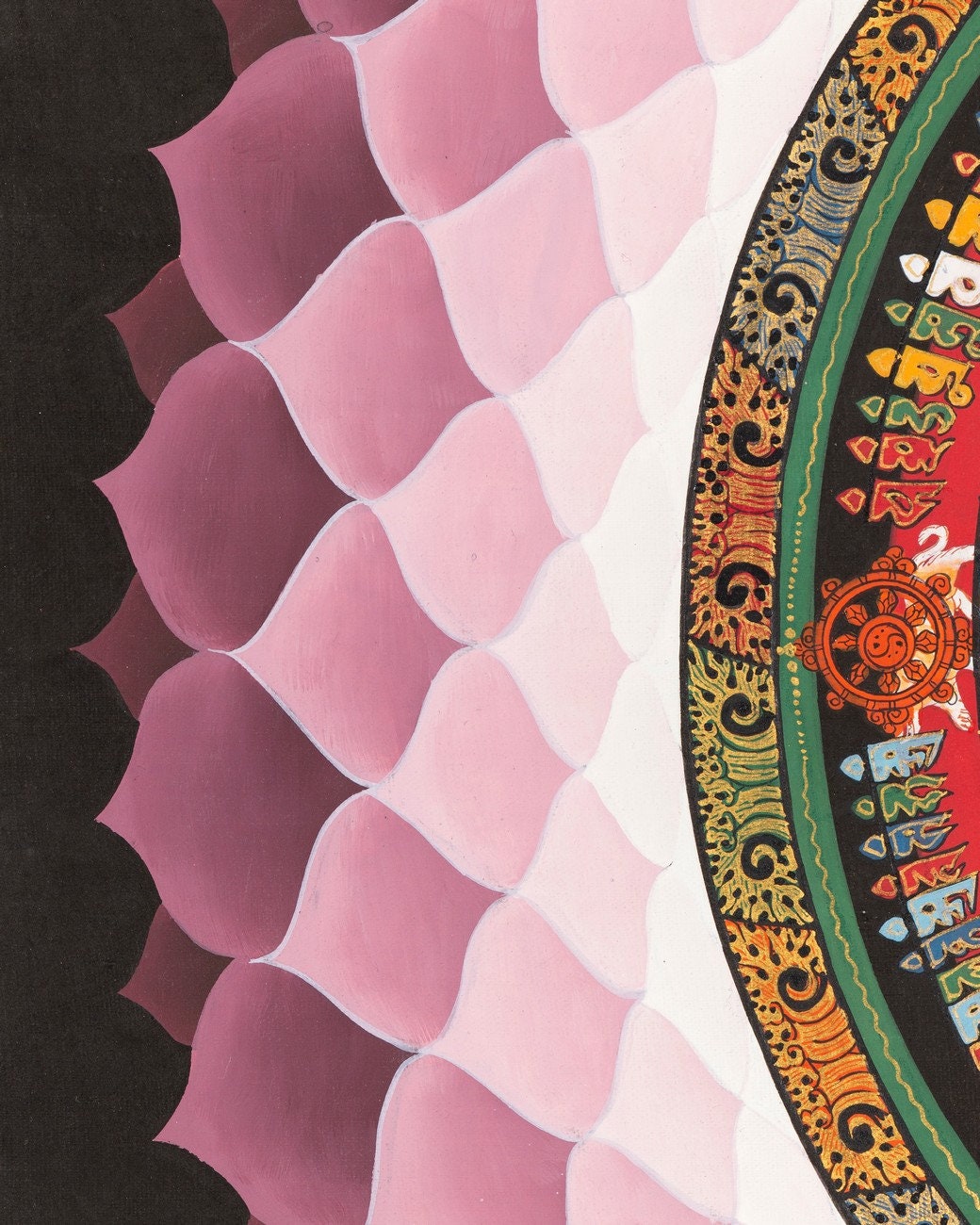 Buddhist Kalachara Mandala Thangka | Orginal Mandala Thangka Painting | Genuine Hand Painted  Tibetan Lotus Mandala | Buddhist Mandala