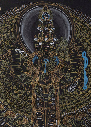 1000 Armed Avalokiteshvara Thangka | Buddhist Bodhisattva Handpaint | Wall Decor