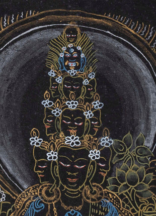 1000 Armed Avalokiteshvara Thangka | Buddhist Bodhisattva Handpaint | Wall Decor