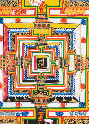 Mandala Art Thangka | Buddhist Kalachakra Mandala | Wall Hanging Decoration