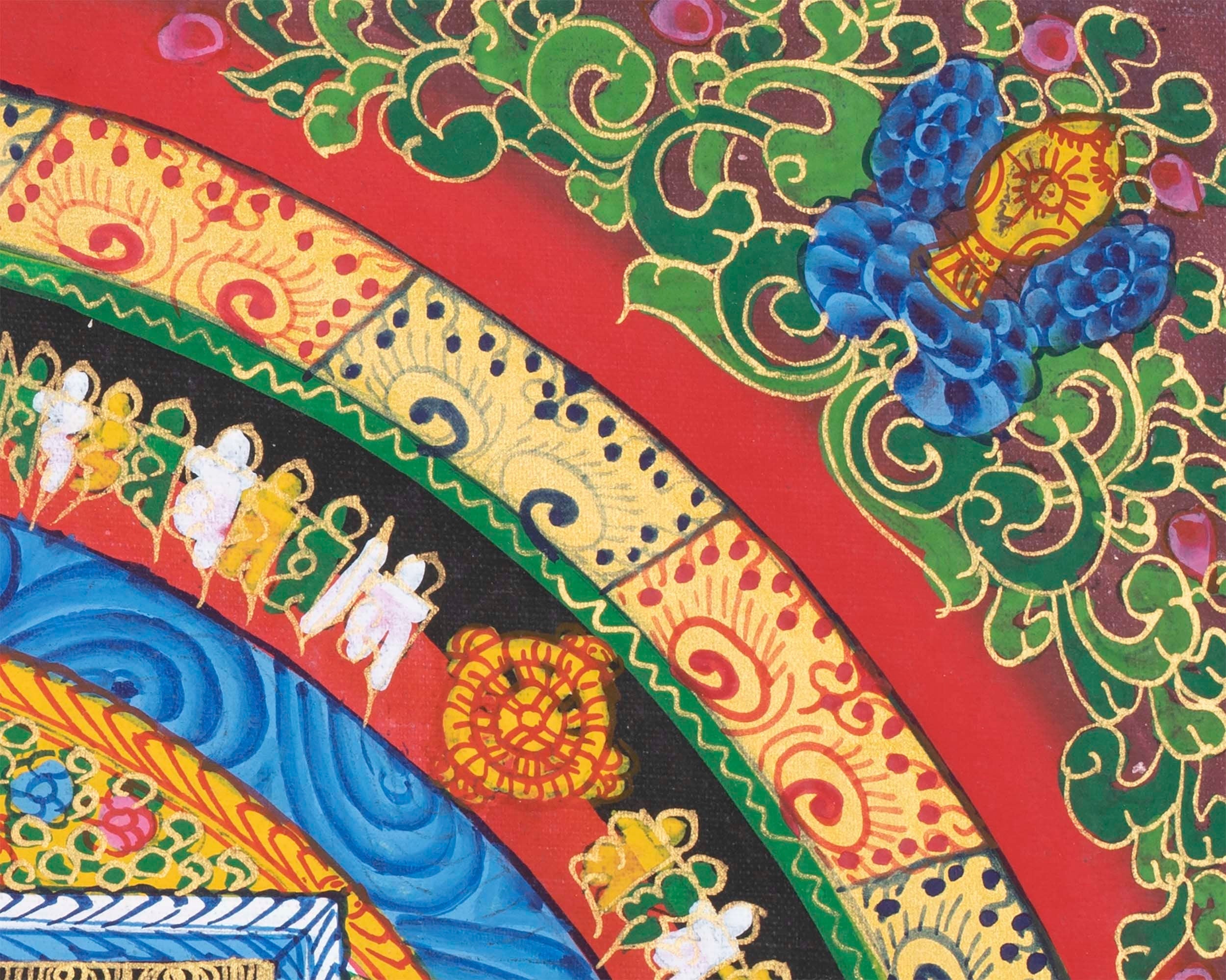 Buddhist Kalachakra Mandala Thangka | Hand Painted On Cotton Canvas | Wall Decorations